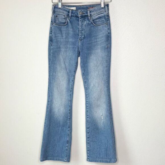 Anthropologie Pilcro High Waist Button Fly Flare The Icon Jeans in Light Wash De - Picture 1 of 10